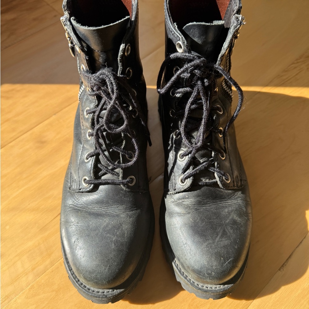 Red Wing Black Leather Moto Boot